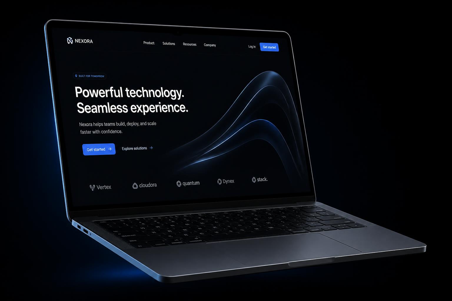 Notebook mostrando una página web moderna diseñada por AGN Studio